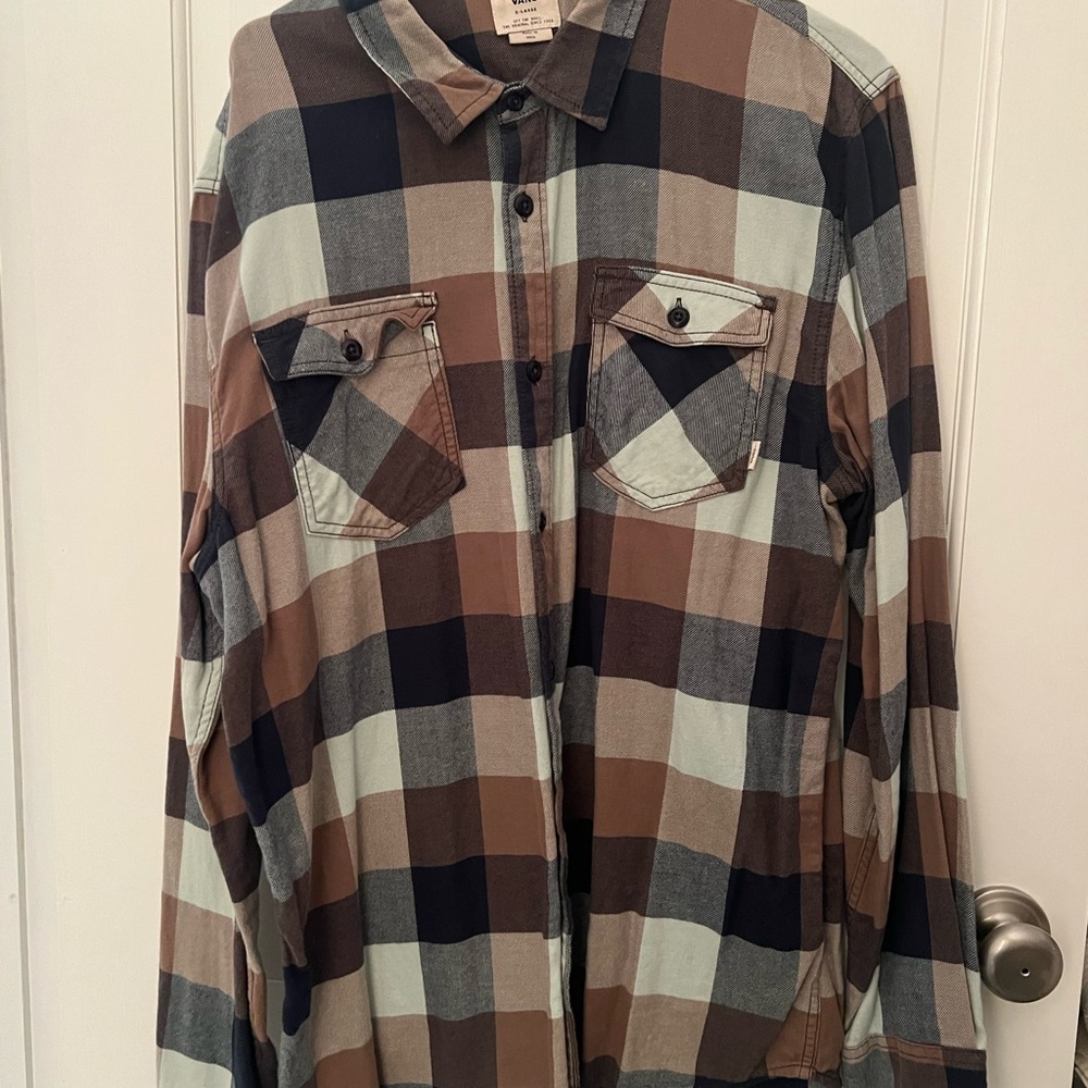 Plaid Button-Up Shirt vans